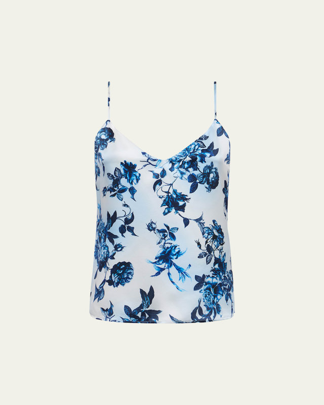 Painterly Floral Jane Spaghetti-Strap Top